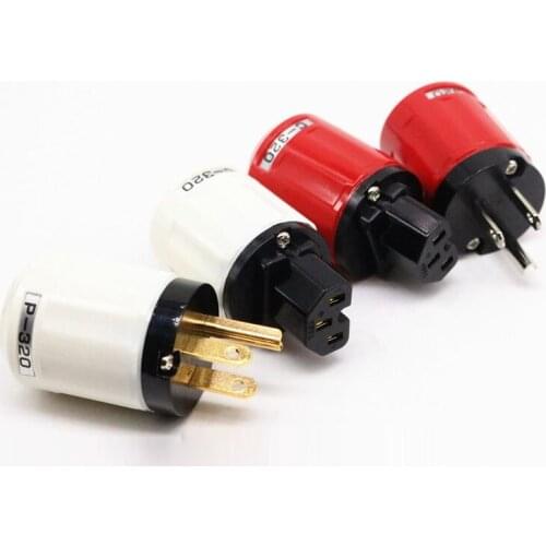 24k Gold Rhodium US AC Power Plug +IEC Famale Plug Connector IDIY Audio hifi