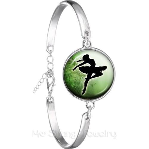 Silver Plated Chain Bracelet 18mm Glass Dome Cabochon Beautiful Chain Bangle For Women Men Ballet Dancer Wonderful Gift