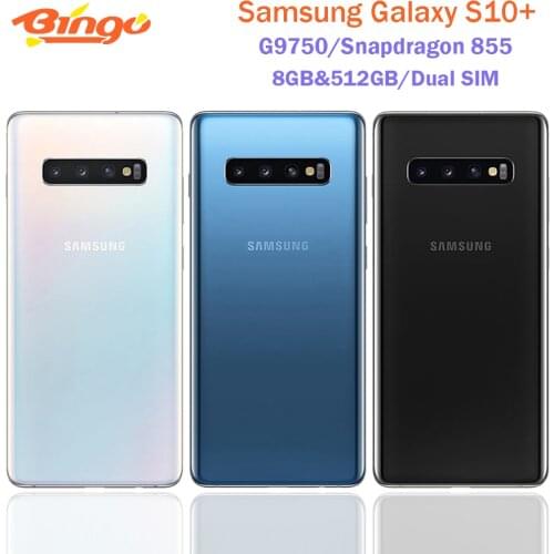 Samsung Galaxy S10+ S10 Plus G9750 512G Dual SIM Unlocked Mobile Phone Snapdragon 855 Octa Core 6.4" 16MP&Dual 12MP 8GB&512GB