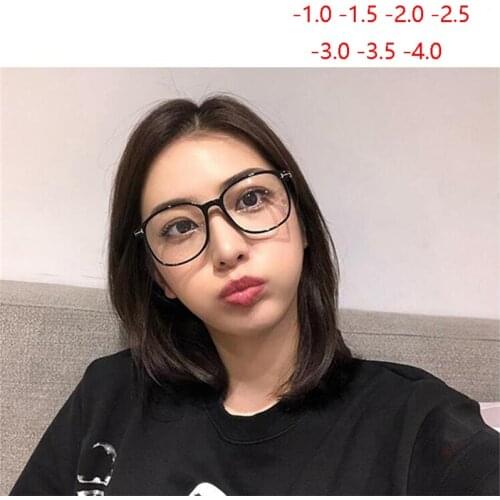 Retro Big Frame Oversized Finished Myopia Eyeglasses Women Men Eye Glasses Short-sighted Spectacle -1.0 -1.5 -2.0 -2.5 To -6.0