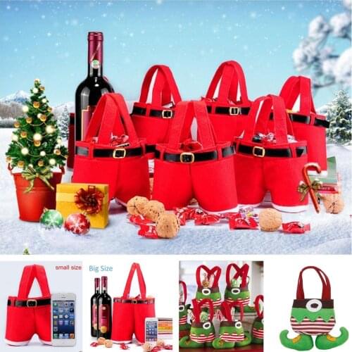 Christmas Candy Bags Wine Stocking Bottle Gift Xmas Decoration Santa Pants