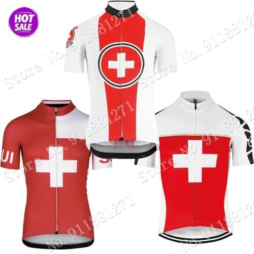 Swiss 2021 Mens Summer Cycling Jersey Short Sleeve Cycling Clothing Switzerland Shirt Bicycle Tops MTB Wear Maillot Ropa