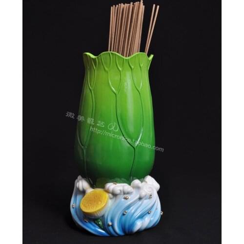 9 inch lotus seat for full-color waves before the Buddha Temple craft vase vase porcelain incense appliance for Taiwan