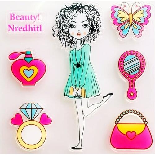 YLCS422 Girl Silicone Clear Stamps For Scrapbooking DIY Photo Album Cards Decoration Craft Transparent Stamp Clear Stamp New