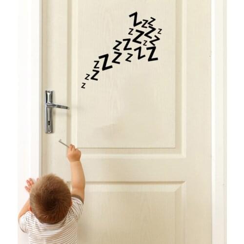 Modern Sleeping Zzzs Door Decal Sticker Vinyl Bedroom Kids Room Home Decor