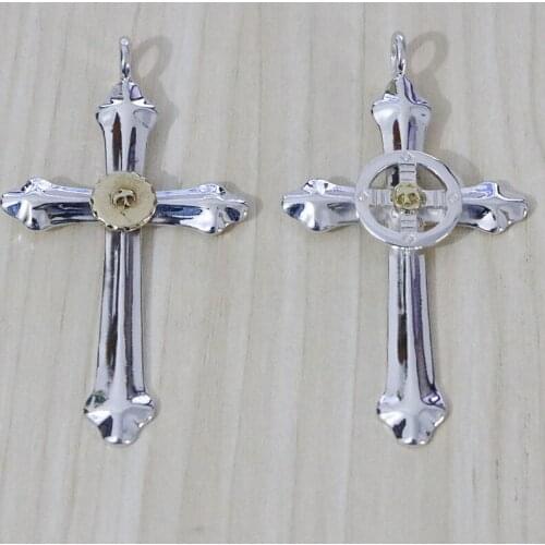 Takahashi Kagura Goros 925 Sterling Silver Cross Wheel Pendant Hand DIY DIY Old Thai Silver Feather Accessories Ornaments