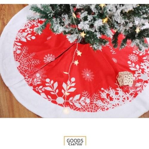 120CM Red Christmas Tree Skirt Carpet New Year Decorations Christmas Decoration Tree Skirt Ornaments Festive Party Supplies