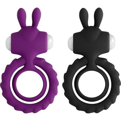Rabbit Dual Rings Design Vibration Massager for Men,Wearable Vibrating Delay Ring Massage Tools for Make Male Last Longer