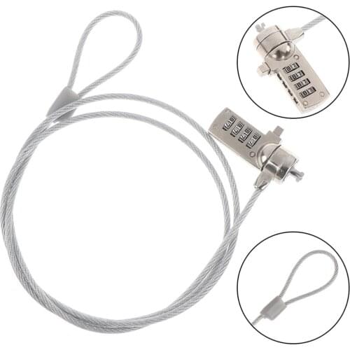 Notebook Laptop Computer Lock 4 Digit Security Password Lock Anti-theft Chain Cable Lock PC Laptop Safety Protector