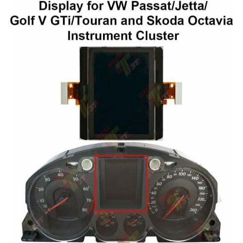 Cluster Display For VW Passat 3C Golf GTI Jetta Touran SKODA OCTAVIA 2005~2010 instrument LCD Screen With 2 Ribbon Connectors