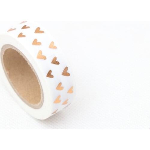1.5cm*10m Loving gilding Washi Tape Adhesive Tape DIY Scrapbooking Sticker Label Craft Masking Tape