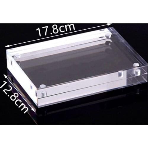 1*Photo Frame 14.8*21cm Transparent Photo Frame Clear View Both Sided Magnetic Acrylic Block Picture