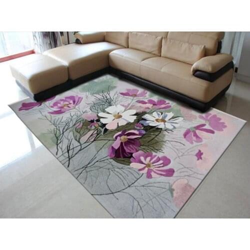 100% Wool Floral carpet Elegant American Rustic Floral Living Room Rug Modern European Carpets For Living Room Designer Red Rugs