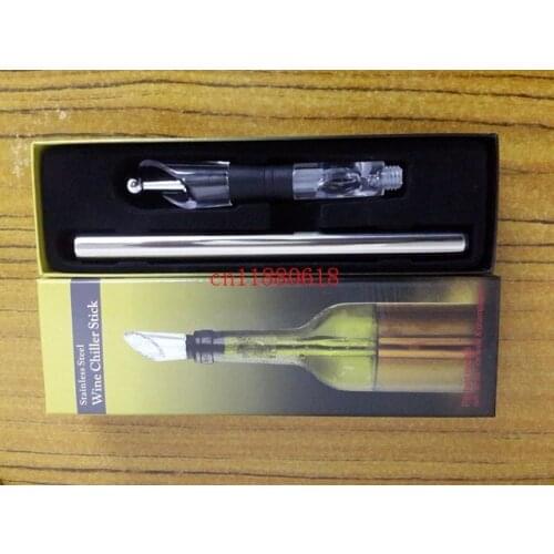 100pcs/lot Free Shipping New arrival Wine Cooler Stainless Steel Chiller Cooling Chilling Stick with stopper