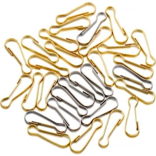 100pcs/lot Snap Spring Clip Hooks Rings Buckle Zipper Hanging Buckle Connectors For DIY Jewelry Making Supplies Accessories
