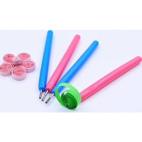 2pcs Quilling Paper Pen DIY Craft Paper Tool Assorted Color Origami Scrapbooking Slotted Paper Tool Random Color 10.5cm