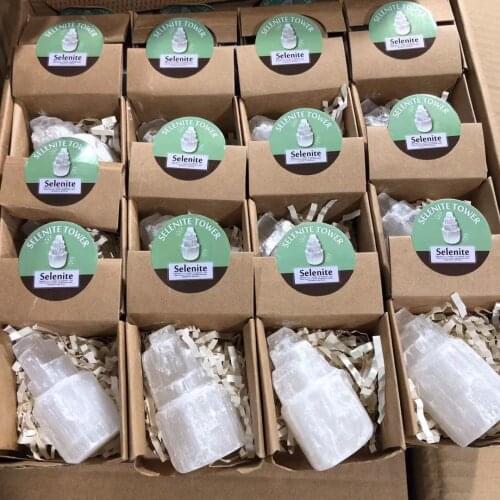 50-60mm Natural Crystals Selenite Tower Healing Mineral Specimen Rough Quartz Spirituality Stone Home Decor