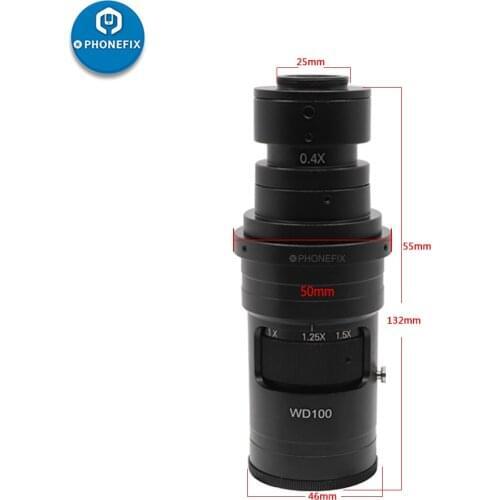 500X 0.7X-5X Adjustable Magnification C Mount Continouasly Zoom Lens For HDMI VGA USB Industrial Video Microscope Camera