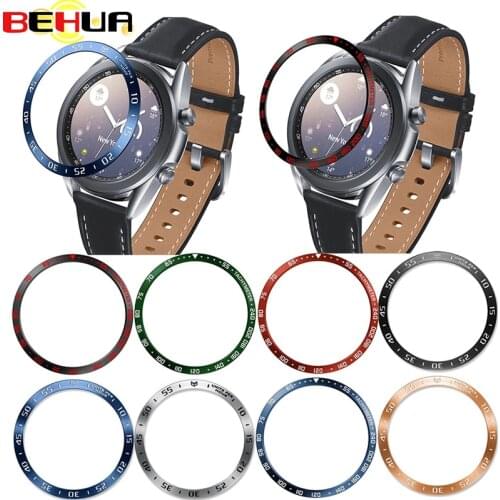 Stainless Steel smartwatch Cover For Samsung Galaxy Watch 3 45mm 41mm Dial Bezel Ring Adhesive AntiScratch protection metal case