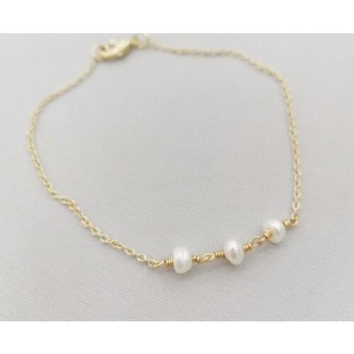 Tiny Natural Pearl Bracelet 14K Gold Filled Handmade Jewelry Boho Charms Bracelet Pulsera Mujer Vintage Pearl Bracelet For Women