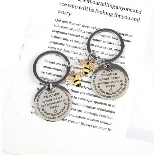 Teachers Day Keychain Bee Key Chain Letter Pendant Keyring Elegant Key Holder Keychain Accessories Аксессуары Для Брелков