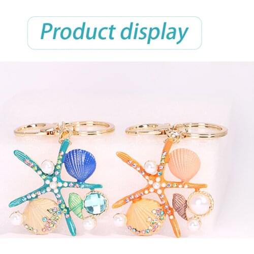 Cute sea star Keychain Shell Creative Hanging Backpack Phone Pendant Accessories Christmas Gift Healthy Atmosphere Safe