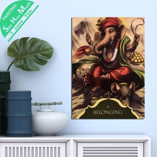 1 Piece Belonging Buddha Ganesh HD Printed Canvas Wall Art Posters and Prints Poster Painting Framed Artwork Room Decoration