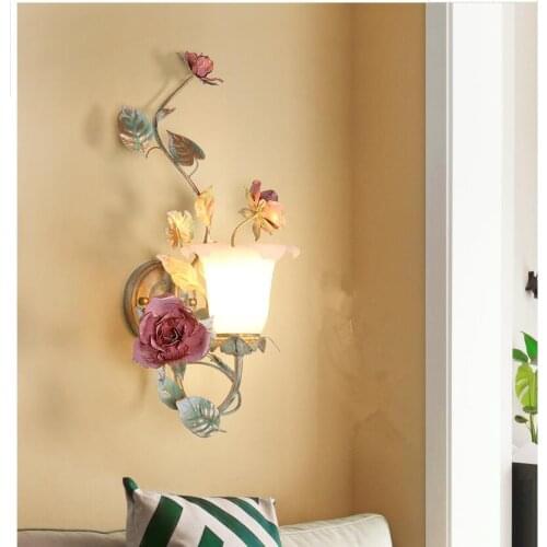 Decora Floral Rose Wall Lamps W26cm H50cm 1/2L LED AC Wall Lights for Living Room Home Indoor Lighting Wall Sconces Bedroom Lamp