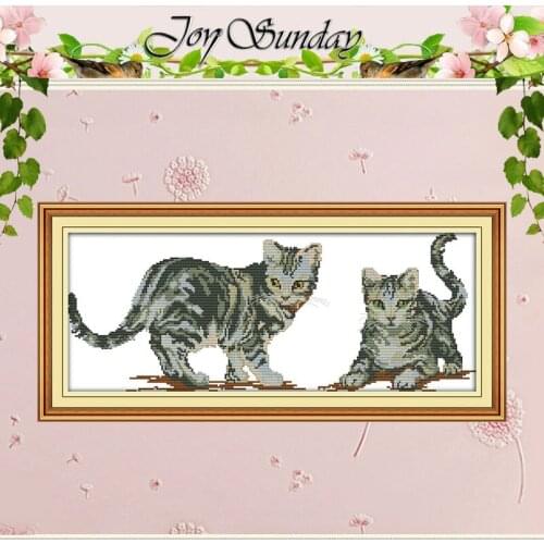 The two tea drinking cats Counted Cross Stitch 11CT 14CT Cross Stitch Set Wholesale Cross-stitch Kit Embroidery Needlework