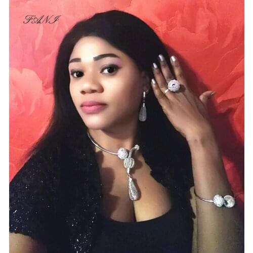 Fani Dubai gold/Sliver Plated jewelry set Wholesale nigerian women wedding jewelry sets brand Fashion African Bridal jewelry set
