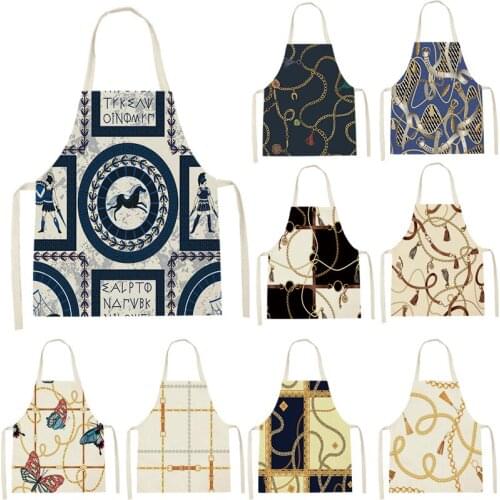 Apron Kids Apron Kitchen Household Item Geometry Print Apron Adult Hair Apron 55-68cm Apron Custom Logo Kitchen Supplie Tablier