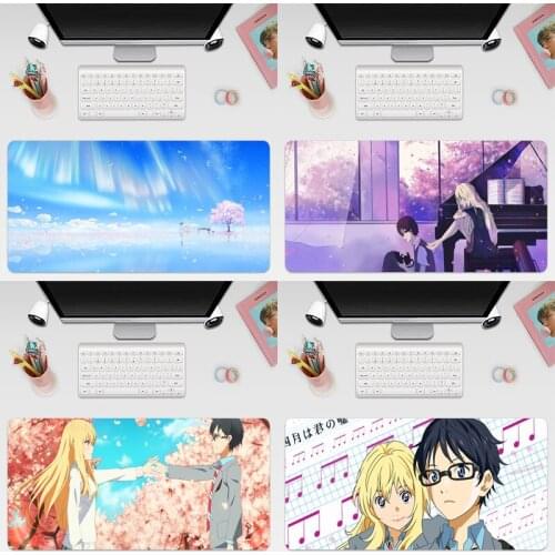 Your Lie in April Gaming Computer Mouse Pad Large Mouse Mat Big Desk Mat Non-Slip Rubber Base Mousepad