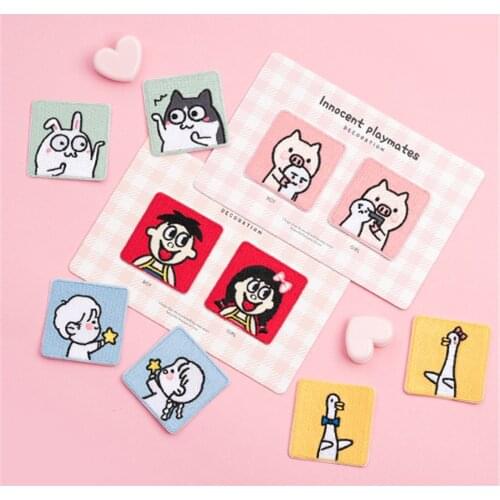 Maxsin 1 Pair High Quality Cartoon Embroidered Lovely Pig Goose Stickers Garment Accessories Clothes Patches Decorative DIY