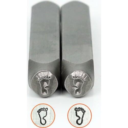 Feet Outline Design Metal Jewelry Stamps 6MM