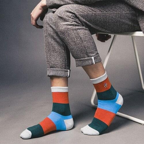 Polo mens autumn and winter socks color casual mens socks color matching sports stockings casual Japanese socks