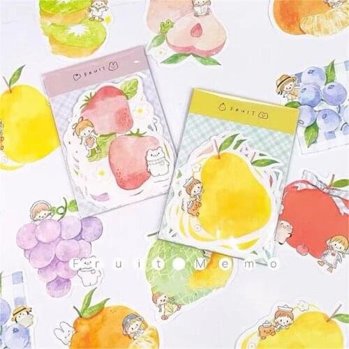 Lovely Fruit Girl Memo Set for Card Making DIY Scrapbooking Plan Pad Bullet Journal Note