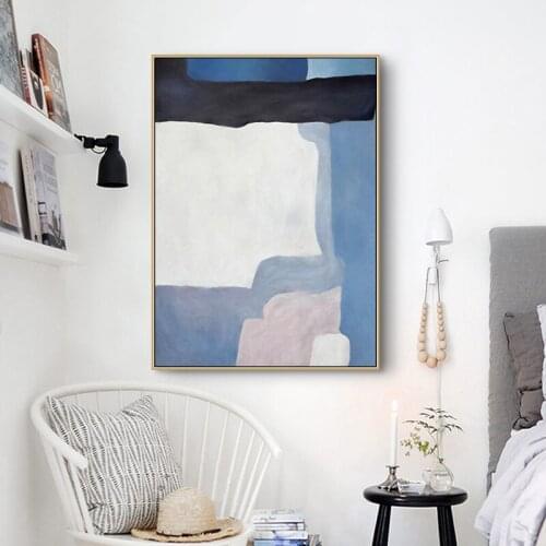 Nordic Abstract Blue Texture Wall Art Canvas Poster and Print Canvas for Living Room Morden contracted Home Decor No Frame