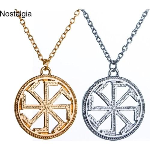 Nostalgia Kolovrat Symbol Slavic Pendants Necklaces Jewelry Making Amulets And Talismans