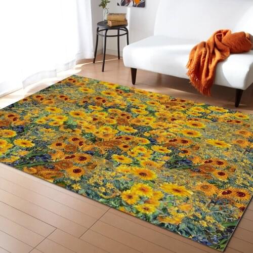 Sunflowers Garden Carpet for Living Room Kids Bedroom Bedside Rugs Soft Carpets Home Sofa Table Decor Mat