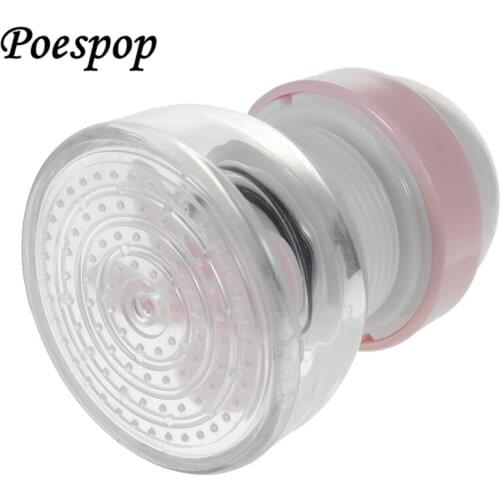 POSEPOP Pink Water Saving Kitchen Tap Faucet Hose Aerator Swivel Adjustable Nozzle Spout ABS + PVC 360 Degree Swivel