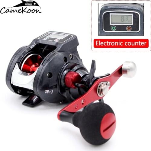 CAMEKOON Baitcasting Fishing Reel With Line Counter 6.3:1 Gear Ratio 16+1 Bearings Low Profile Baitcaster Reel