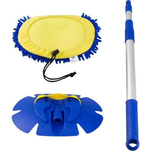 Car Wash Brush Telescoping Long Handle Cleaning Mop Chenille Broom Auto Accessories W/ cloth cover 3-in-1 Car Cleaning Brush