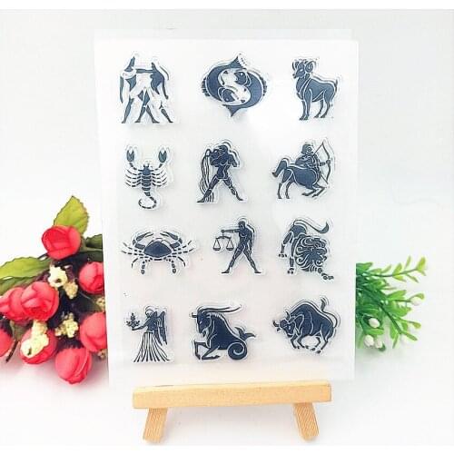 11*16cm The zodiac Transparent Clear Stamps / Silicone Seals Roller Stamp for DIY scrapbooking photo album/Card Making
