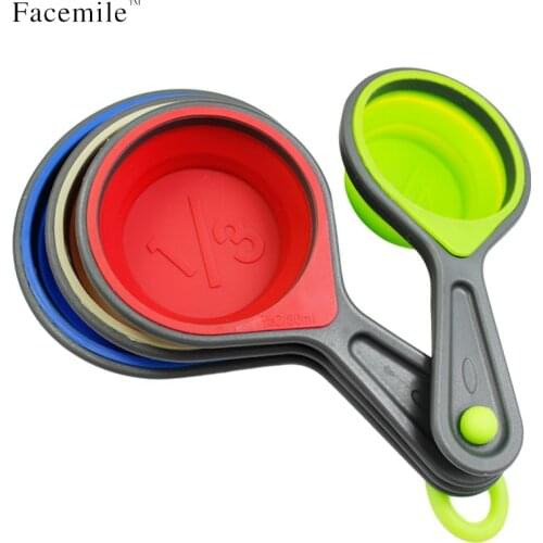 Silicone Collapsible Measuring Cups Dry Liquid Ingredients Kitchen Baking cooking Accessories Tools Measuring Spoons 52042