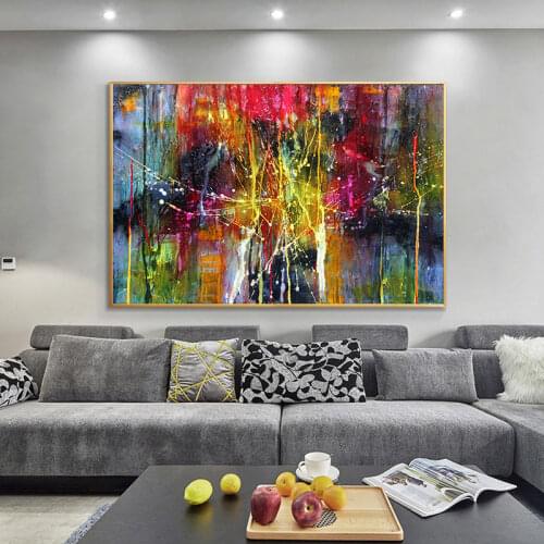 Modern Wall Canvas Art Poster and Print Colorful Abstract Art Painting on Canvas Picture for Living Room Home Decoration