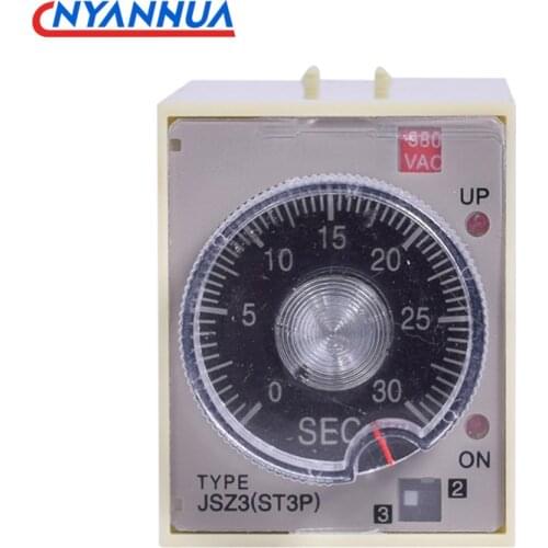 ST3P Time Limit Relay JSZ3 A-A B C D Power-on Delay AC220V/110V/380V/36V DC24V/12V With Base Socket 2NO2NC