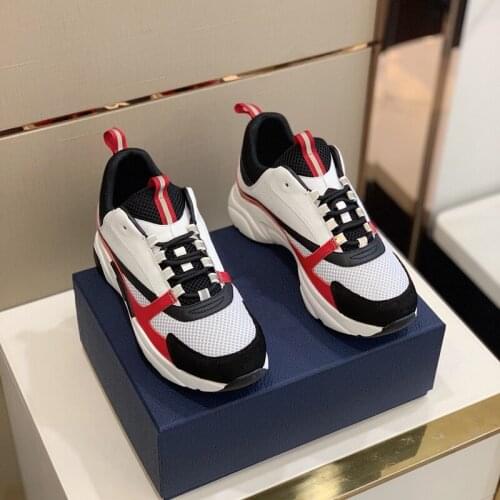 Technical mesh with reflective cool design rubber sole and calfskin casual look women and men comfortable chunky sneakers