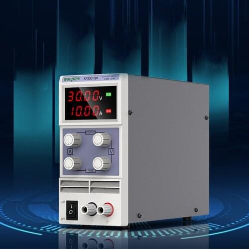 Wanptek KPS3010DF 0-30V/0-10A 110V-230V 0.01V/0.001A EU LED Digital Adjustable Switch DC Power Supply mA Display 4 Digits