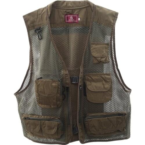 Fishing Vest Quick Dry Summer Outdoor Men Camouflage Mesh Photography Vest Multi-pocket Portable Breathable Safety Waistcoat