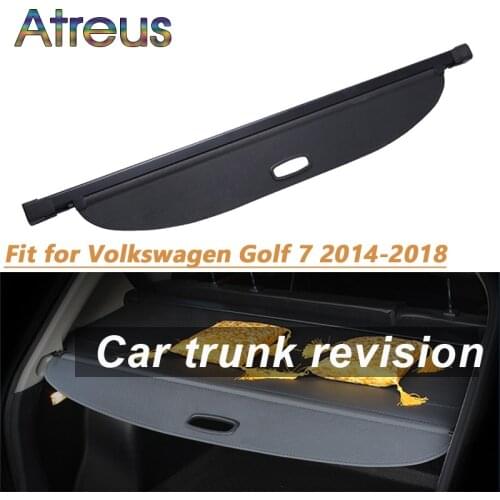 1set Black Trunk Parcel Shelf Cover for Volkswagen VW Golf 7 MK7 2014-2018 Retractable Rear Racks Spacer Curtain Car Accessories